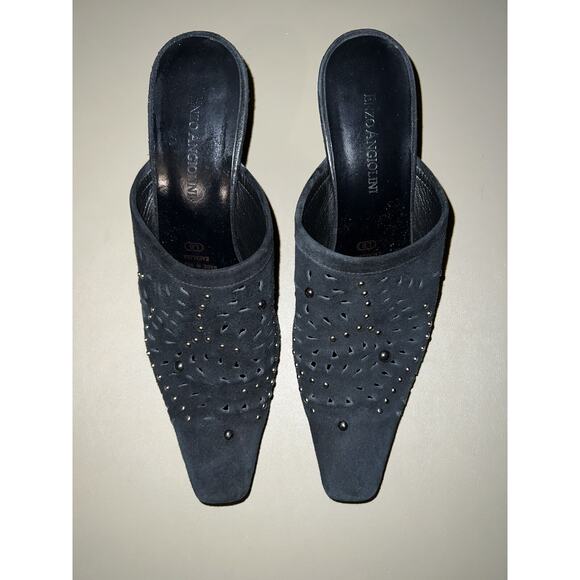Enzo Angiolini Heeled Mules Women’s 5.5 Black Narrow Toe - Picture 1 of 16